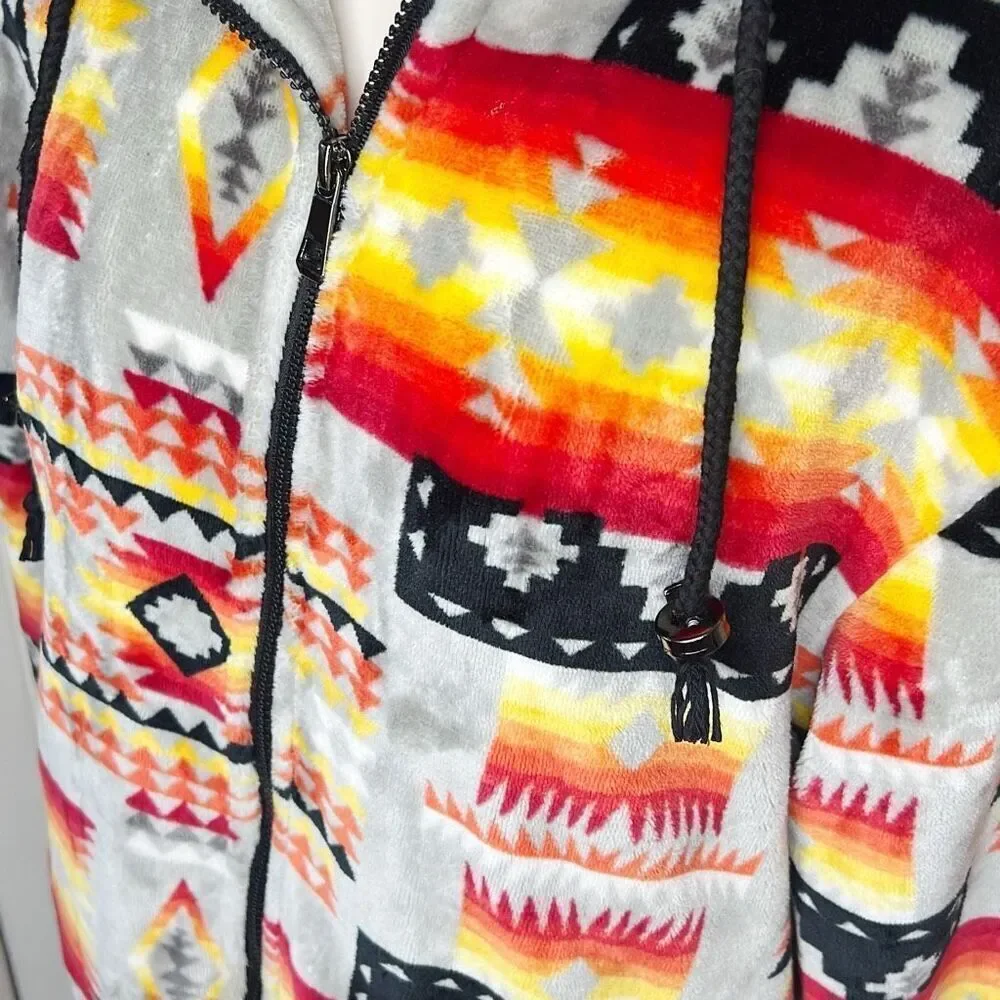 Xantenri Navajo Fleece Hooded Jacket Womens Size Medium
